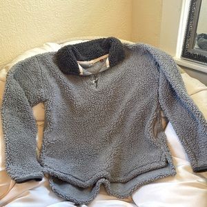 fluffy half zip sweater